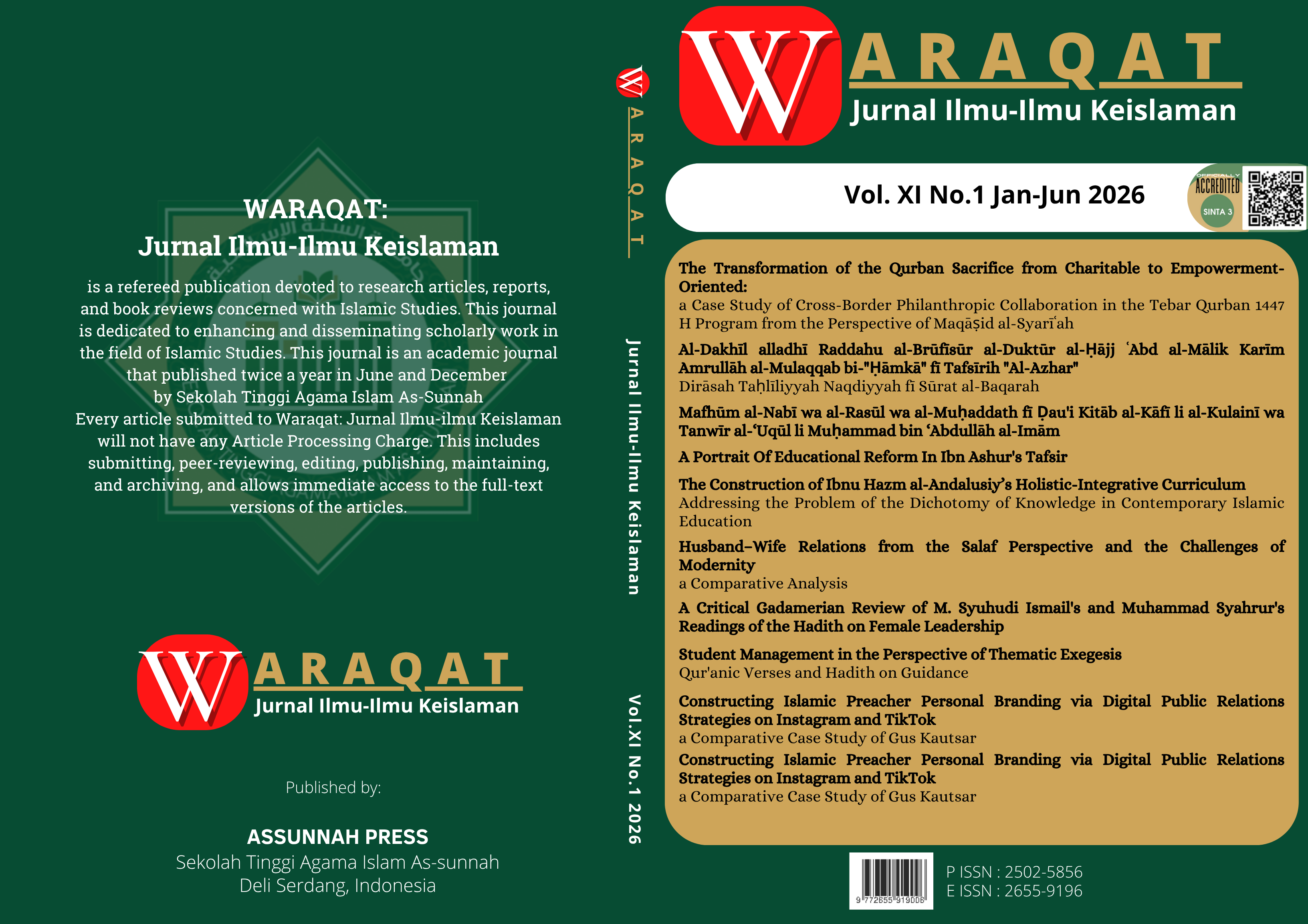 					View Vol. 11 No. 1 (2026): Waraqat: Jurnal Ilmu-Ilmu Keislaman
				