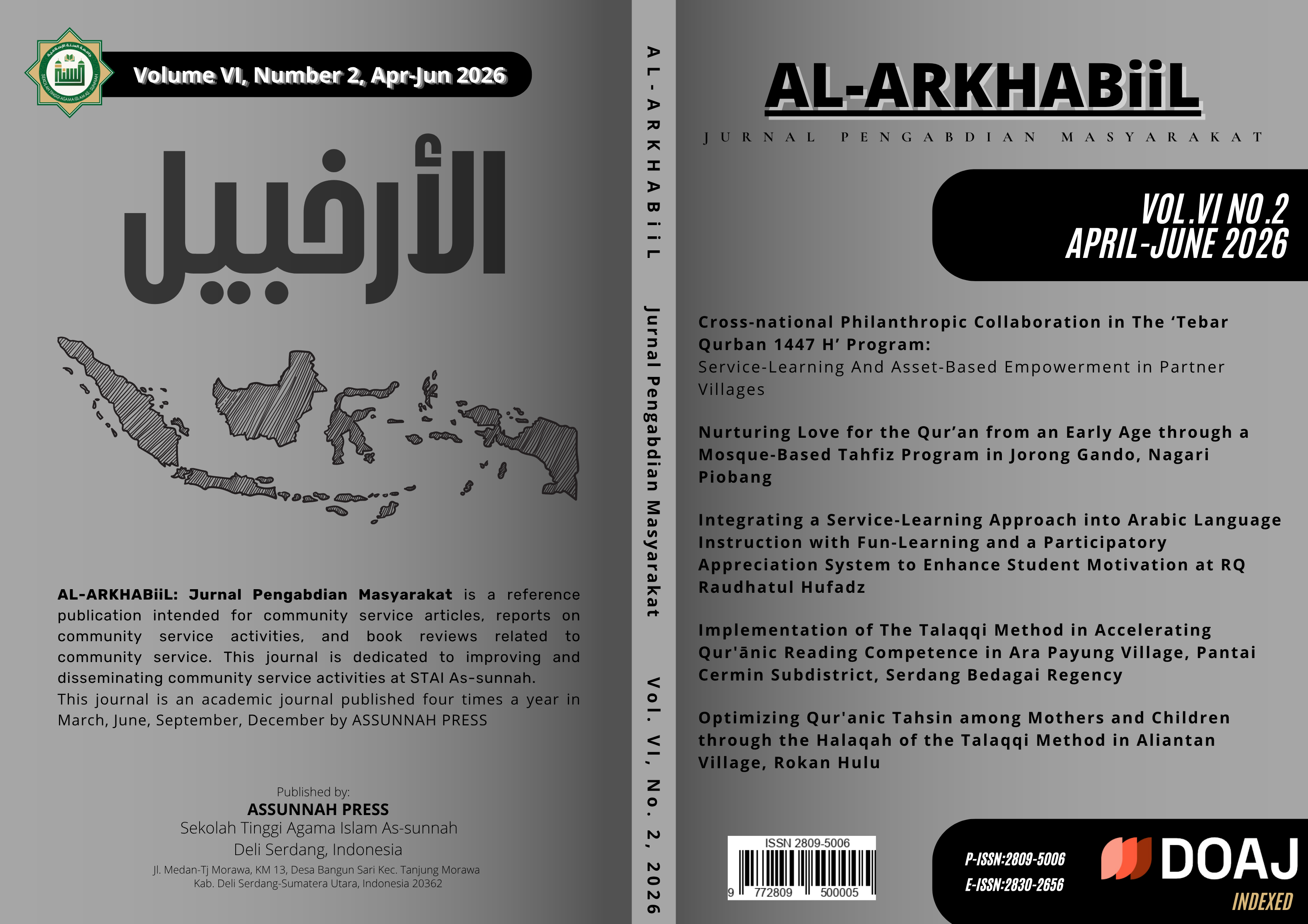 					View Vol. 6 No. 2 (2026): AL-ARKHABiiL: Jurnal Pengabdian Masyarakat
				